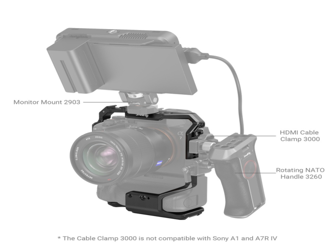 SmallRig 3594 A7R V / A7 IV / A7S III / A7R IV / A1 için VG-C4EM Battery Grip Uyumlu Kafes Battery Grip Uyumlu Kafes